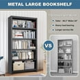 thumbnail image 5 of 69" Metal Bookshelf,5 Tier Library Bookcase,Bedroom Bookshelves and Bookcases,Tall Book Case/Shelves for Living Room,Office,Black Large Bearing Book Shelf, 5 of 6