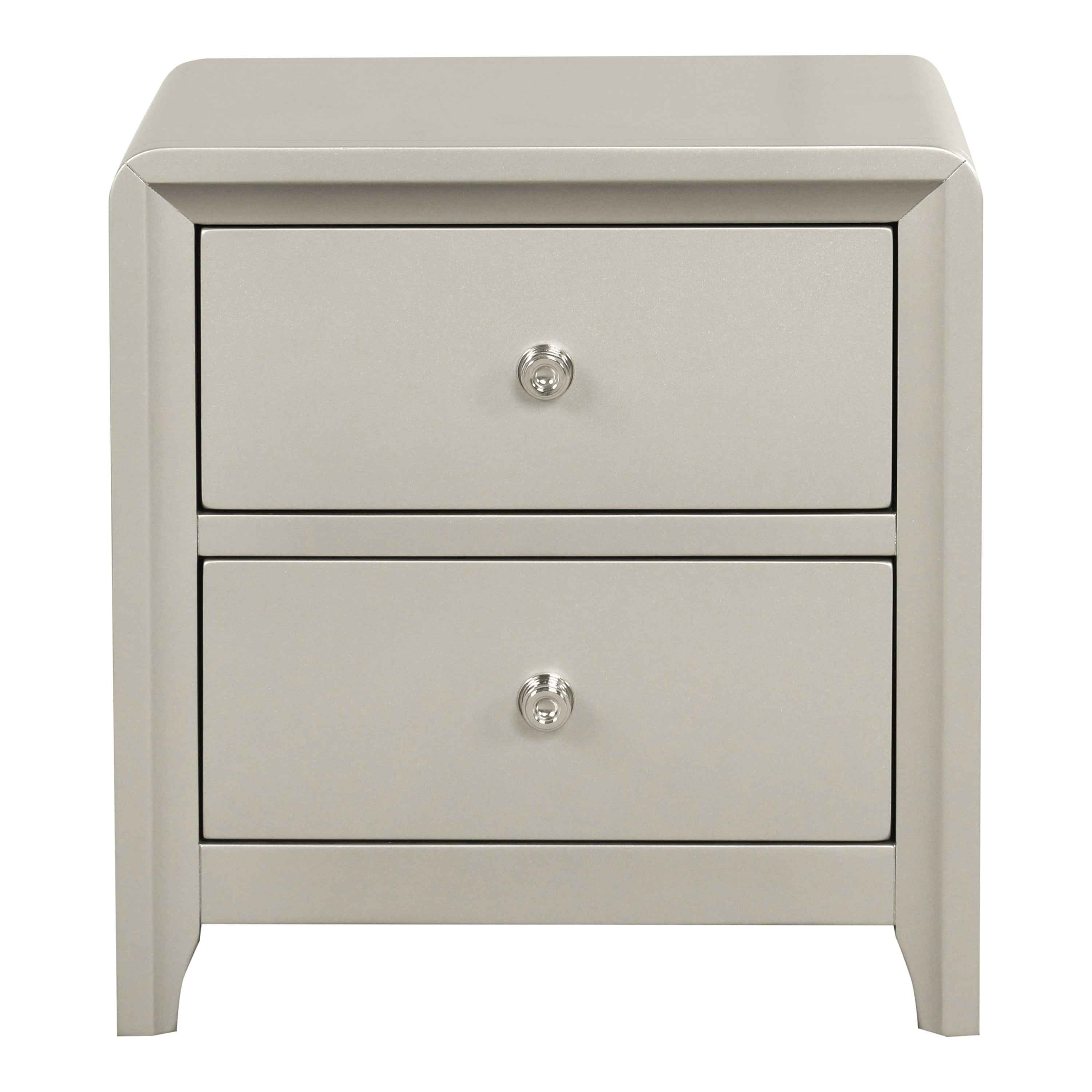 Furniture of America Zarek Modern 2-Drawer Adult Nightstand, Champagne