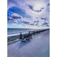 thumbnail image 2 of Frank, Assaf 12x14 Black Ornate Wood Framed with Double Matting Museum Art Print Titled - Bench at seaside promenade, 2 of 4
