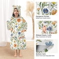 thumbnail image 3 of FORMRS Wearable Blanket Hoodie with Sleeves for Kids Cozy Flannel Sweatshirt, Watercolor Wildflowers Pattern, 3 of 7