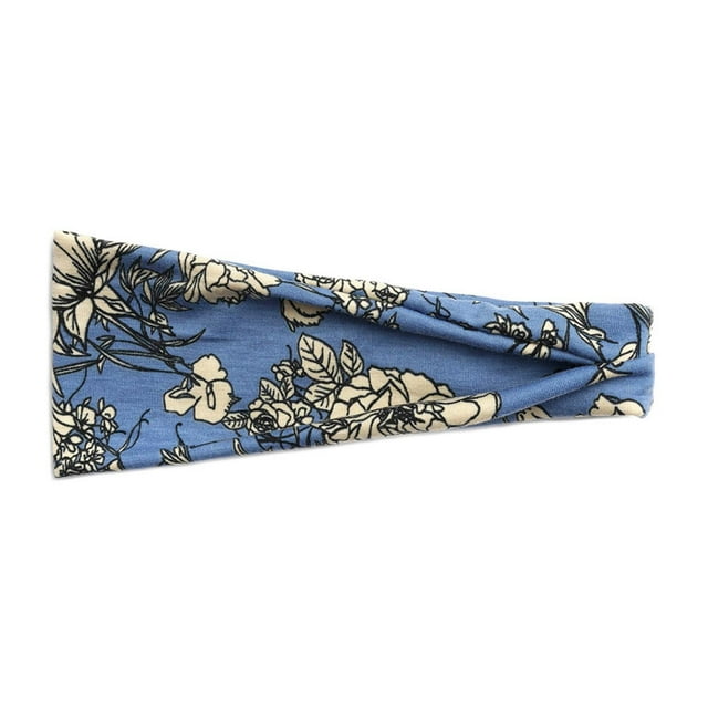 Bandeau Bleu Boho pour Femmes Mode Grand Bandeau Yoga Accessoires Cheveux