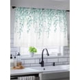 thumbnail image 5 of Sheer Curtains 45 Inch Length, Eucalyptus Leaves Semi Sheer Curtains Light Filtering Window Treatment, Turquoise Summer Botanical Weeping Privacy Voile Drapes for Living Room Bedroom 52x45 Inch, 5 of 7