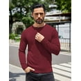 thumbnail image 3 of COOFANDY Mens Henley T-Shirts Long Sleeve Henley Pullover Sweater Collarless Button Golf Fall Shirts, 3 of 5