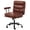 Dark Brown, variant on SOBREMESA Adjustable Rolling Swivel Computer Chair, Home Office Chair with Double Layer Cushion and Removable Armrests, Comfy Desk Chair with Smooth Wheels for Study Bedroom, Camel