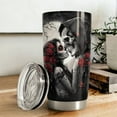 thumbnail image 2 of Skull Couple Tumbler 20oz Stainless Steel Insulated Coffee Travel Cup Tumblers Gifts for Wife Husband Boyfriend Girlfriend on Birthday Christmas Valentines Anniversary, 2 of 6