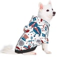 thumbnail image 2 of Fotbe Fourth Of July Party Print Small Dog Sweater Hoodies Pet Grey Hooded Soft Fleece Sweatshirts with Pocket Fall Winter Puppy Cat Sweaters Warm Clothes-Medium, 2 of 7