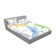 thumbnail image 2 of Ambesonne Dragonfly Fitted Sheet & Pillow Sham Set, Watercolor Winged Bug, Full, Multicolor, 2 of 2