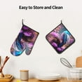 thumbnail image 6 of Vsdgher Beautiful Flower Blue Bird Oven Mitts and Pot Holders 2 pcs Set,High Heat Resistant Kitchen Oven Glove for Baking and Cooking, 6 of 7