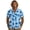 Blue Palm Trees, variant on Xixirimido Pink Lotus Flower Leaf Print Men's Casual Linen Button Down Shirt, Cuban Collar Short Sleeve Lightweight Summer Vacation Tops, Large