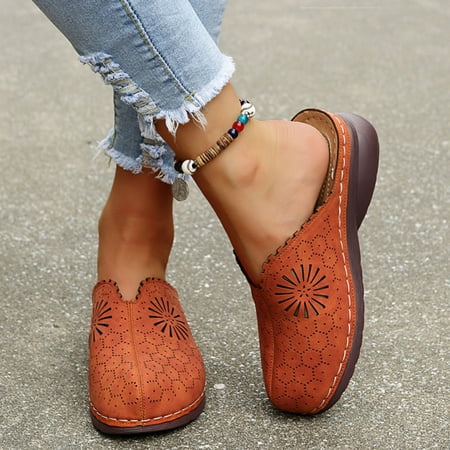 LoyisViDion Womens Sandals Clearance Summer Ladies Slippers Women S Shoes Casual Wedges Heel Sandals Rollback Brown 5.5