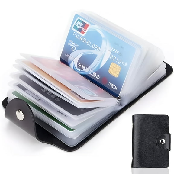Card Keeper, Clear Plastic Credit Card Organizer, Multi-Purpose Card Slots, Robust Button Closure, Slim Design For Discreet Carrying