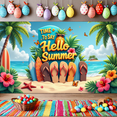 thumbnail image 6 of Colorful Design Summer Banner Tropical Theme Decorative Hello Summer for Beach Party Vacation Outdoor Event, 6 of 7