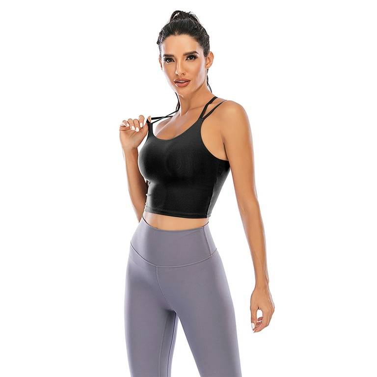 Womens Sling tube top Sports Bra Vest Longline Padded Comfortable