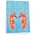 thumbnail image 1 of Betsy Drake GT100B Coral Sea Horses Blue Script Guest Towel, 1 of 4