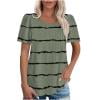 thumbnail image 7 of Puntoco Tops Blouses for women ,Womens Summer Tops Color Block Shirts Casual Crewneck Oversized Tshirts Ribbed Knit Tees Blouse Army Green S(S), 7 of 7