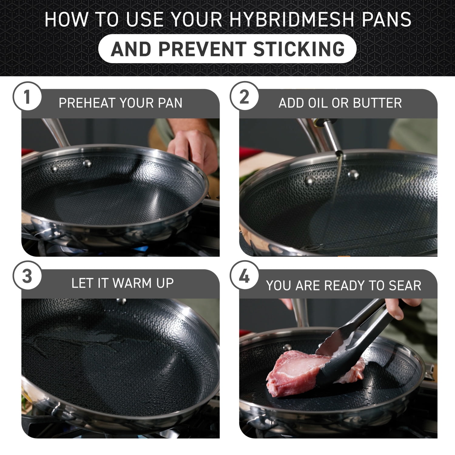 T-fal Ceramic HybridMesh Stainless Steel, 12.5 inch frypan with Lid