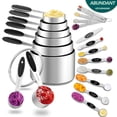 thumbnail image 2 of 21PCS Stainless Steel Measuring Cups & Spoons Set, Silicone Handle Magnetic Double-Headed Spoons, Dishwasher Safe for Cooking & Baking, 2 of 10