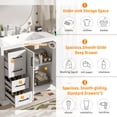 thumbnail image 5 of 36 inch White Bathroom Vanity with Ceramic Sink, Soft-Close Doors, 3 Drawers & Adjustable Shelf, Freestanding Storage Cabinet for Small Bathrooms, 5 of 9