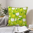 thumbnail image 4 of KLL Green Apple Decorative Throw Pillow Covers Velvet Soft for Couch Sofa Bedroom Living Room Outdoor (No pillow core)- 20"x20", 4 of 5