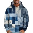 thumbnail image 3 of Men's Oversized Graffiti Print Hooded Sweatshirt, Long Sleeve Loose Fit Casual Pullover Fleece Hoodie for Streetwear,Khaki,M, 3 of 5