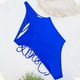 thumbnail image 5 of Trajes de baño de una pieza para mujer, traje de baño de bikini de color sólido con hombros descubiertos y sin soporte de acero para mujer, 5 of 7
