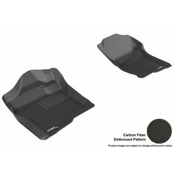 3D MAXpider 2007-2013 Fits Chevrolet Silverado Extended Crew Cab Suburban Tahoe Fits GMC Sierra Yukon Yukon Xl Kagu 1st Row Black Carbon Fiber Embossed Pattern Floor Mat L1CH04711509