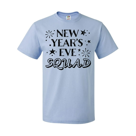 Inktastic New Year's Eve Squad with Stars in Black T-Shirt