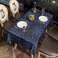 thumbnail image 2 of Dark Blue Christmas Snowflake Pattern Rectangle Tablecloth 60"x120",Waterproof Polyester Rectangle Table Cloth, Wipeable Spillproof Polyester Tablecloth for Dining, Camping, Indoor and Outdoor, 2 of 6