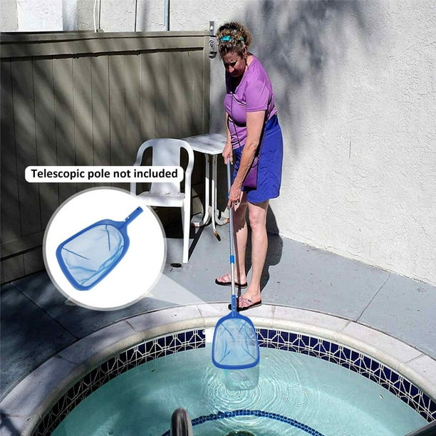PENGXIANG Pool Skimmer Net with 17.5-3.5 inch Telescopic Pole Leaf Skimmer  Mesh Rake Net Pool Net with 4 Sections Detachable Pole for Spa Pond
