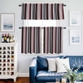thumbnail image 2 of Vintage Stripes Kitchen Curtains Valances and Tiers Set of 3 Black Red Striped Retro Star Lines Tier Curtains and Valance with Rod Pocket for Small Windows, 27.5"x24", 2 of 9