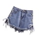 thumbnail image 5 of Pantalones cortos de mezclilla para mujer, pantalones cortos sueltos de mezclilla para niña, pantalones ajustados de cintura alta, azul claro, XL Inevent AP001242-12B, 5 of 7