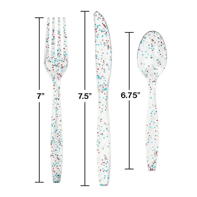 Red Plastic Fork & Spoon Cutlery Set, PartyGlowz.com