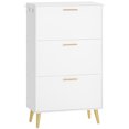 thumbnail image 6 of HOOBRO 49.7"H Shoe Cabinet Tipping Bucket Shoe Cabinet with 3 Flip Drawers Entryway, Hallway Coatroom White WT03SC01G1, 6 of 7