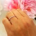 thumbnail image 3 of Dazzlingrock Collection 18K Round Pink Sapphire & White Diamond Anniversary Wedding Ring Matching Band, White Gold, Size 5, 3 of 3