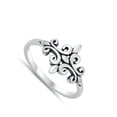 thumbnail image 4 of Celtic Fleur De Lis Filigree Dainty Ring 925 Sterling Silver Band Jewelry Female Male Unisex Size 5, 4 of 4