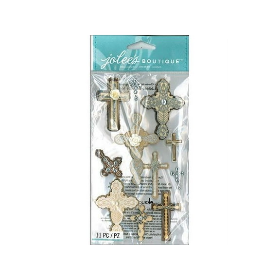 Jolee's Boutique Religious Stickers: 3D Crosses, 11 pack