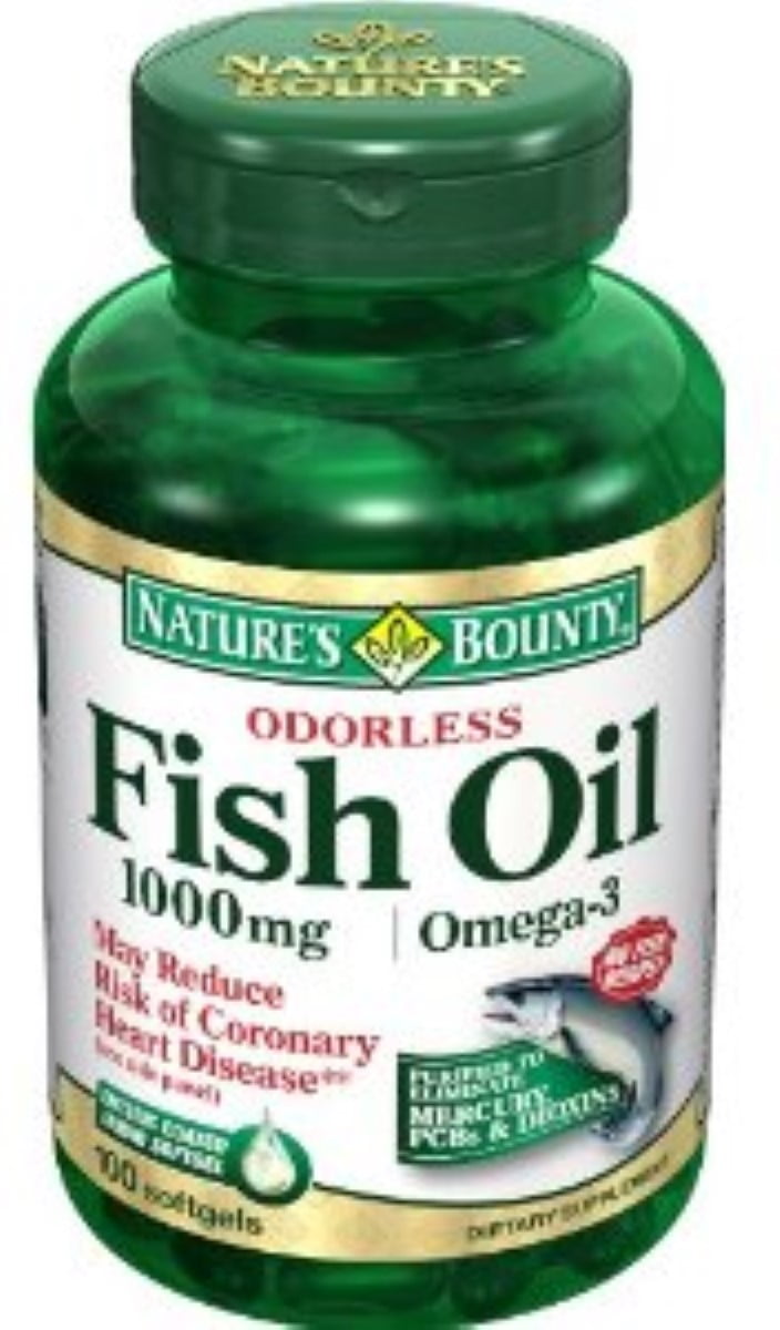 Nature's Bounty Omega-3 Fish Oil 1000 mg Softgels 100 Soft Gels (Pack of 2)  - Walmart.com