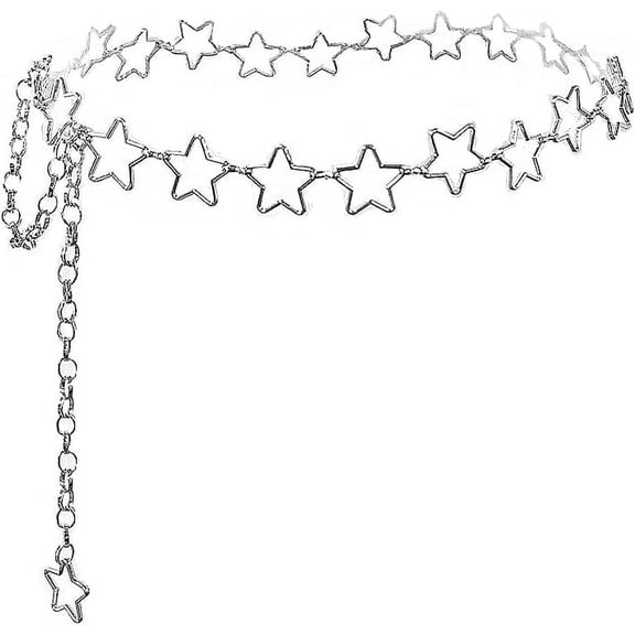 HLSOHJP Women Star Waist Chain Belt Gold Silver Chain Belt Body Chains Jewelry for Dress Waist Belt Belly Belt