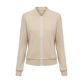 thumbnail image 6 of Vmvidoty Women's Lightweight Ribbed Knit Zip-Up Jacket, Beige, m, 6 of 8