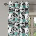 thumbnail image 2 of Ambesonne Floral Grommet Curtain, Exotic Hibiscus on Stripes, 50" x 108", Grey White Teal, 2 of 6