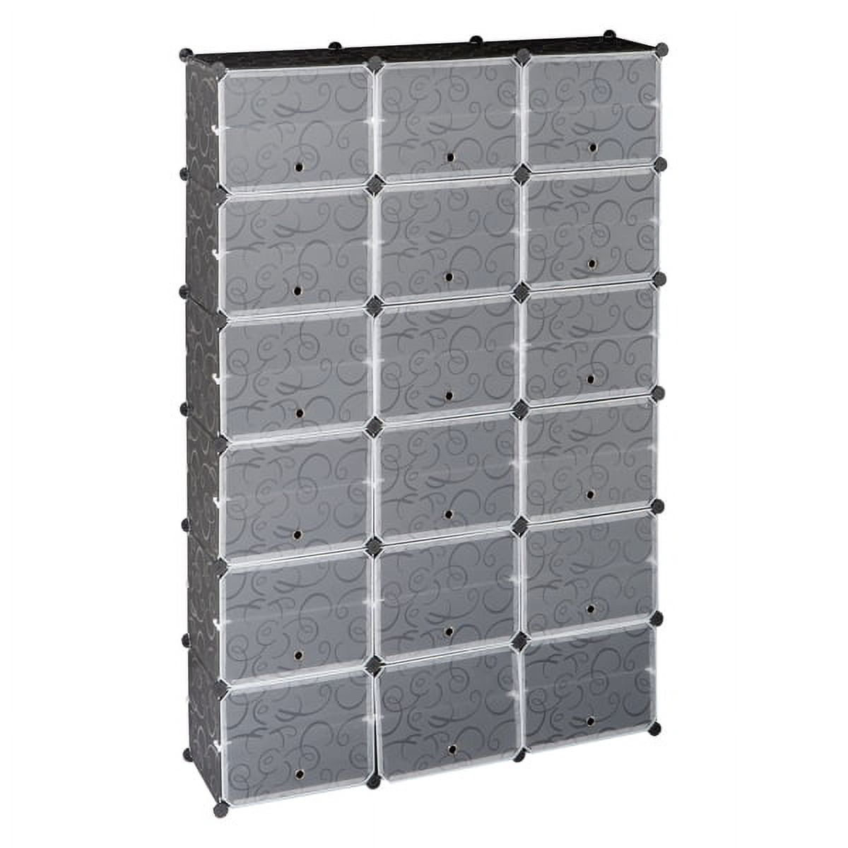 12-Tier Portable Shoe Rack Organizer - 72-Pair Capacity, 36 Grids Expandable Tower Shelf Storage Cabinet, Black, for Heels, Boots, Slippers, DIY Modular Design