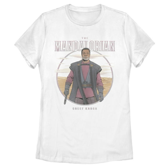 Women's Star Wars: The Mandalorian Greef Karga Portrait Graphic Tee White 2X Large
