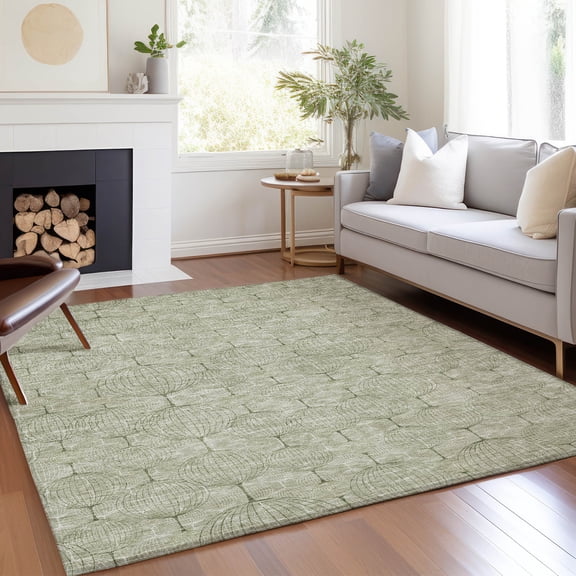 Addison Rugs Chantille Indoor/Outdoor Transitional Geometric Aloe Washable Rectangle Rug, 8' x 10'