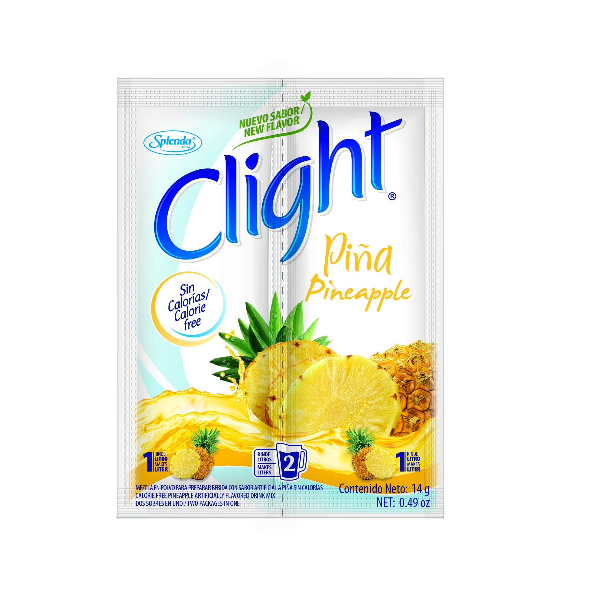 Crystal Light, Clight, Pineapple, No Calories, 2 in 1, 0.49