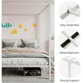 thumbnail image 3 of SHA CERLIN Queen Size Canopy Bed Frame with Metal Slats Support, White, 3 of 7