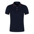 thumbnail image 5 of SDNall Casual Shirt for Men Turn-Down Collar Shirts Summer Casual Lapel Button Short Sleeve Business T-Shirt (Navy,Sizes:S-3XL), 5 of 9