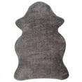 thumbnail image 4 of SAFAVIEH Arctic Giselle Solid Polyester Shag Area Rug, Grey, 4' x 6' Scalloped, 4 of 8