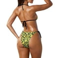 thumbnail image 2 of Suhoaziia Women Bathing Suits 2 Piece 2 Pack Tummy Control Bikini Underwear with Adjustable Straps Size L,Green Leaf Banana Ruched Tie Knot Underwired Swimwear, 2 of 6