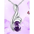 thumbnail image 6 of Devuggo  Oval Cut Simulated Amethyst 925 Sterling Silver Pendant Necklace, Jewelry Gifts for Women Girls, 6 of 7