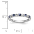 thumbnail image 7 of 14K White Gold Ring Band Wedding Sapphire Square Blue Diamond Round, Size 5, 7 of 7